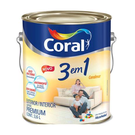 Tinta acrílica premium fosca Premium 3 em 1 cromo suave 3,6L Coral é boa?