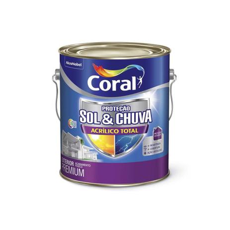 Tinta Acrílica Premium Fosca Proteção Sol & Chuva Branco 3,6 Litros - Coral Menor preço em Tinta Acrílica Premium Fosca Proteção Sol & Chuva Branco 3,6 Litros - Coral