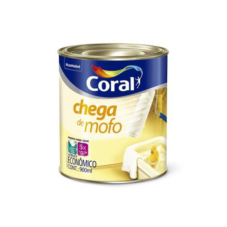 Tinta Acrílica Standard Fosca Chega de Mofo Branco 900ml - Coral Menor preço em Tinta Acrílica Standard Fosca Chega de Mofo Branco 900ml - Coral