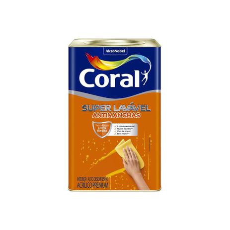 Tinta Acrílica Super Lavável Gelo 18 Litros - Coral Menor preço em Tinta Acrílica Super Lavável Gelo 18 Litros - Coral