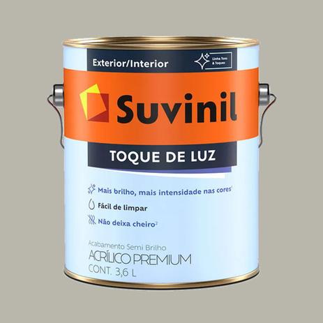 Tinta Acrílica Suvinil Cinza urbano Semi Brilho Toque de Luz 3,6 Lt Menor preço em Tinta Acrílica Suvinil Cinza urbano Semi Brilho Toque de Luz 3,6 Lt