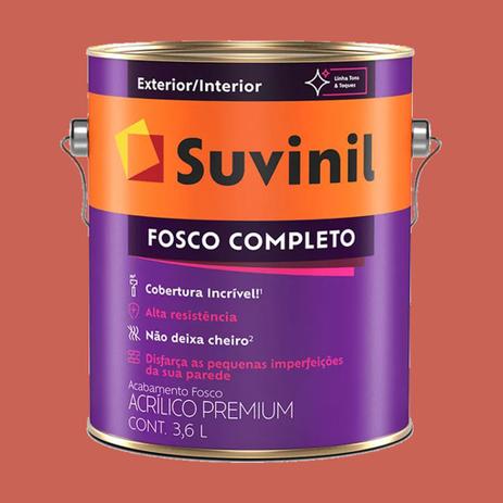 Tinta Acrilica Suvinil Terracota Fosco Lavável 3,6 Litros Menor preço em Tinta Acrilica Suvinil Terracota Fosco Lavável 3,6 Litros