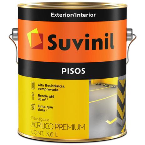 Tinta Acrílico Premium para Cimentos e Pisos 3,6 Litros Cinza - 53419957 - SUVINIL Menor preço em Tinta Acrílico Premium para Cimentos e Pisos 3,6 Litros Cinza - 53419957 - SUVINIL