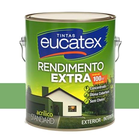 Tinta Acrílico Rendimento Extra Verde Piscina 3,6Lts Eucatex Menor preço em Tinta Acrílico Rendimento Extra Verde Piscina 3,6Lts Eucatex