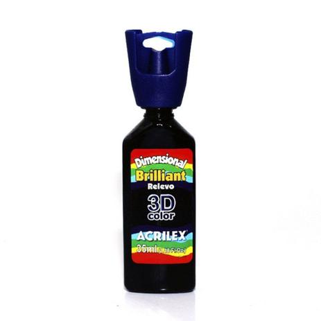 Tinta Dimensional Brilhante 35ml - 520 Preto Acrilex Menor preço em Tinta Dimensional Brilhante 35ml - 520 Preto Acrilex