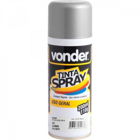 Tinta em spray alumínio com 200 ml Vonder Cinza Menor preço em Tinta em spray alumínio com 200 ml Vonder Cinza