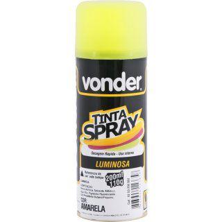Tinta em spray luminosa, amarelo limão, com 200 ml, VONDER Menor preço em Tinta em spray luminosa, amarelo limão, com 200 ml, VONDER