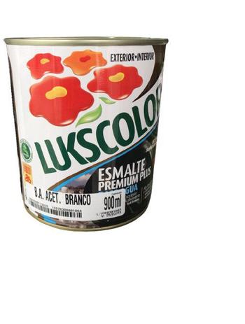Tinta Esmalte Branco Acetinado Base de Água 900ml - Lukscolor Menor preço em Tinta Esmalte Branco Acetinado Base de Água 900ml - Lukscolor