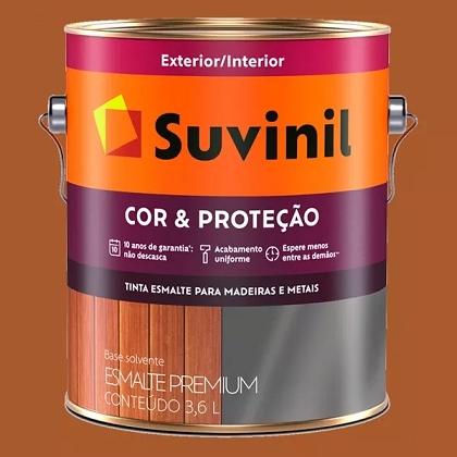 Tinta Esmalte Brilhante Marrom Conhaque Suvinil Premium 3,6 Litros Menor preço em Tinta Esmalte Brilhante Marrom Conhaque Suvinil Premium 3,6 Litros