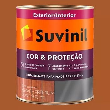 Tinta Esmalte Brilhante Marrom Conhaque Suvinil Premium 900ml Menor preço em Tinta Esmalte Brilhante Marrom Conhaque Suvinil Premium 900ml