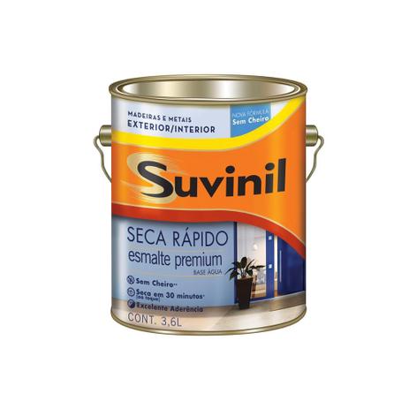 Tinta Esmalte Premium Brilhante Seca Rápido Platina 3,6 Litros - Suvinil Menor preço em Tinta Esmalte Premium Brilhante Seca Rápido Platina 3,6 Litros - Suvinil
