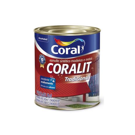Tinta Esmalte Sintético Premium Acetinada Coralit Tradicional Platina 900ml Menor preço em Tinta Esmalte Sintético Premium Acetinada Coralit Tradicional Platina 900ml