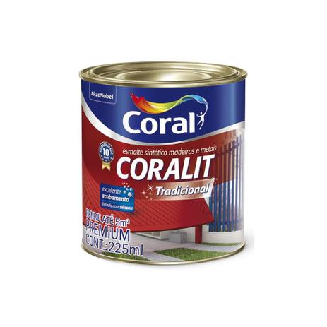 Tinta Esmalte Sintético Premium Brilhante Coralit Tradicional Platina 225ml Menor preço em Tinta Esmalte Sintético Premium Brilhante Coralit Tradicional Platina 225ml