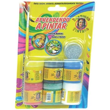 Tinta Facial Kit 6 Cores+ Pincel E P Gliter 1080 Rostinho Pintado Menor preço em Tinta Facial Kit 6 Cores+ Pincel E P Gliter 1080 Rostinho Pintado