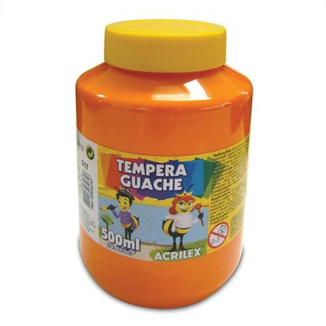 Tinta Guache 500ML Laranja Acrilex Menor preço em Tinta Guache 500ML Laranja Acrilex