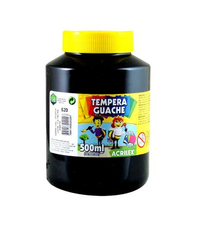 Tinta Guache 500ml Preto Acrilex Menor preço em Tinta Guache 500ml Preto Acrilex