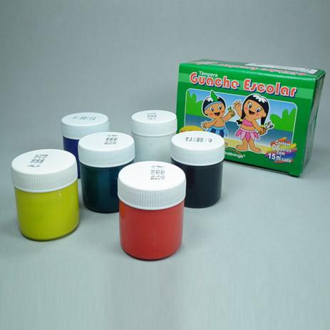 Tinta Guache Escolar 15 ml kit com 10 caixas com 6 potes cada - Produto nacional Menor preço em Tinta Guache Escolar 15 ml kit com 10 caixas com 6 potes cada - Produto nacional