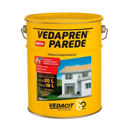 Tinta impermeável para parede Vedapren 20 litros branco Vedacit Menor preço em Tinta impermeável para parede Vedapren 20 litros branco Vedacit
