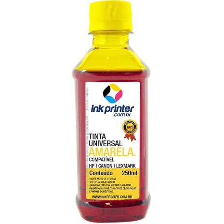 Tinta InkPrinter Universal Amarela para Recarga de Cartucho HP, Lexmark, Canon, Brother (250ml) Menor preço em Tinta InkPrinter Universal Amarela para Recarga de Cartucho HP, Lexmark, Canon, Brother (250ml)