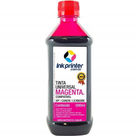 Tinta InkPrinter Universal Magenta para Recarga de Cartucho HP, Lexmark, Canon, Brother (500ml) Menor preço em Tinta InkPrinter Universal Magenta para Recarga de Cartucho HP, Lexmark, Canon, Brother (500ml)