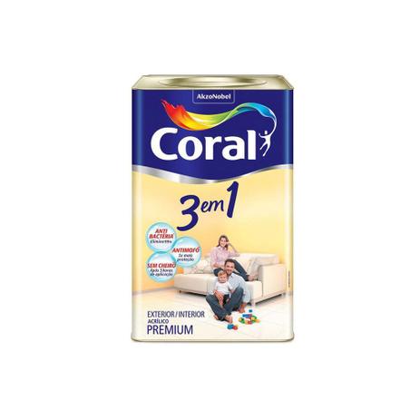 Tinta Látex 3 em 1 Coral Areia 18 Litros Menor preço em Tinta Látex 3 em 1 Coral Areia 18 Litros
