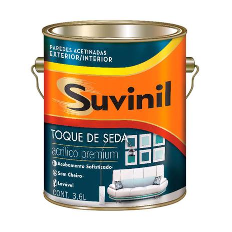 Tinta Látex Toque de Seda acrílica 3,6 litros gelo Suvinil Menor preço em Tinta Látex Toque de Seda acrílica 3,6 litros gelo Suvinil