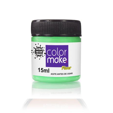 Tinta Liquida Fluorescente 15 com ML Verde - Color Make - Yur color make Menor preço em Tinta Liquida Fluorescente 15 com ML Verde - Color Make - Yur color make