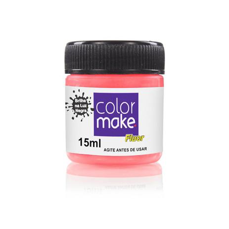 Tinta Liquida Fluorescente com 15 ML Vermelho - Color Make - Yur color make Menor preço em Tinta Liquida Fluorescente com 15 ML Vermelho - Color Make - Yur color make