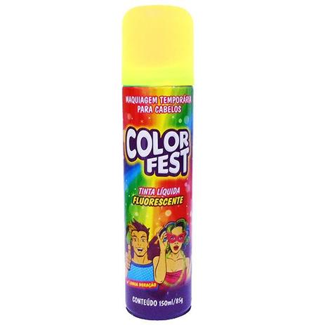 Tinta líquida fluorescente spray para cabelo maquiagem temporária - amarela - Baston Menor preço em Tinta líquida fluorescente spray para cabelo maquiagem temporária - amarela - Baston