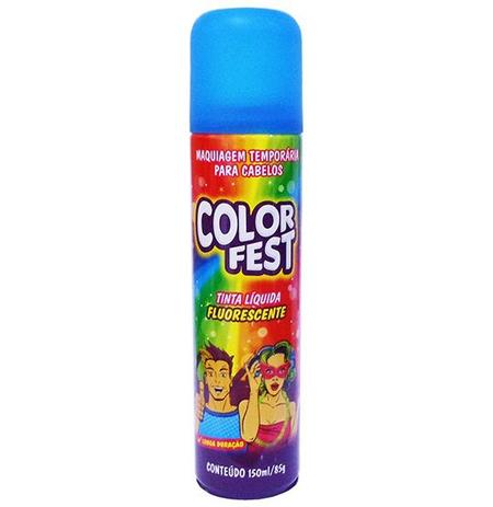 Tinta líquida fluorescente spray para cabelo maquiagem temporária - azul - Baston Menor preço em Tinta líquida fluorescente spray para cabelo maquiagem temporária - azul - Baston