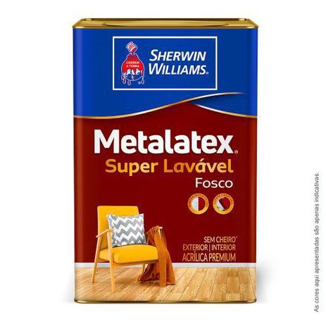 Tinta Metalatex Super Lavável Fosco Lata 18l - Sherwin-Williams Menor preço em Tinta Metalatex Super Lavável Fosco Lata 18l - Sherwin-Williams