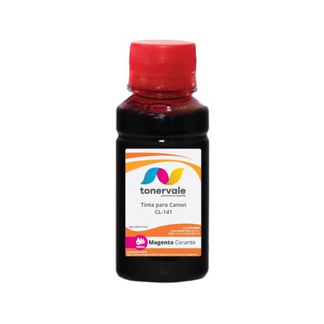 Tinta para Impressora Canon MG3510 MX371 MX431 MX451 MX511 - Canon CL-141  Magenta Corante de 100ml - Toner Vale - Refil de Tinta - Magazine Luiza