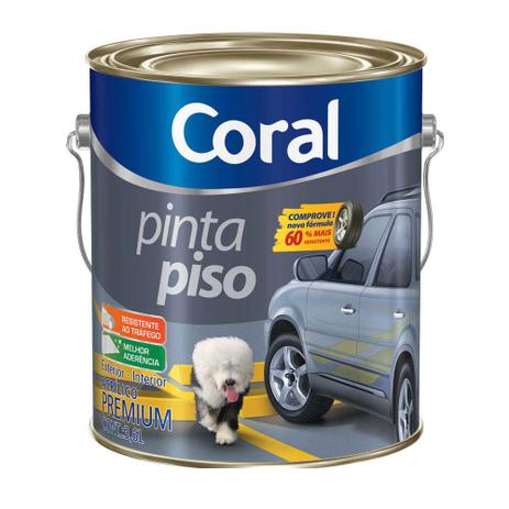 Tinta Pinta Piso fosco cinza escuro 3,6L Coral Menor preço em Tinta Pinta Piso fosco cinza escuro 3,6L Coral