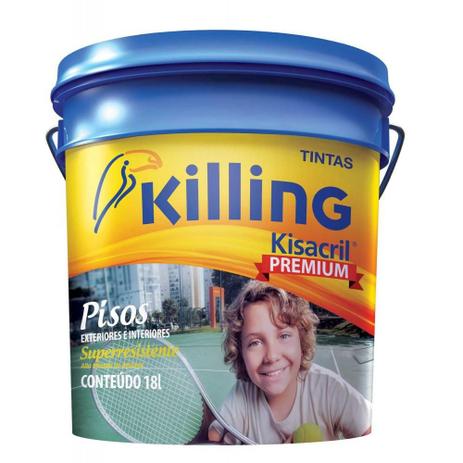 Tinta Piso Acrilica Kisacril 18.0lt Cinza - Killing s.a. tintas e adesivos Menor preço em Tinta Piso Acrilica Kisacril 18.0lt Cinza - Killing s.a. tintas e adesivos