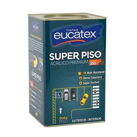Tinta Piso Super Eucatex Acrílico Premium 18L Cinza Escuro -