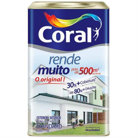 Tinta rende muito fosco rosa acai 18 lts - Coral Menor preço em Tinta rende muito fosco rosa acai 18 lts - Coral