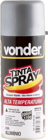 Tinta spray alta temperatura alumínio 200ml/110g - Vonder Menor preço em Tinta spray alta temperatura alumínio 200ml/110g - Vonder
