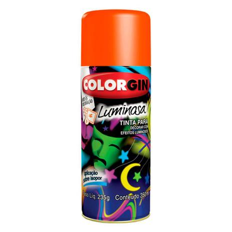 Tinta Spray Colorgin Luminosa 350ml Laranja - 759 Menor preço em Tinta Spray Colorgin Luminosa 350ml Laranja - 759