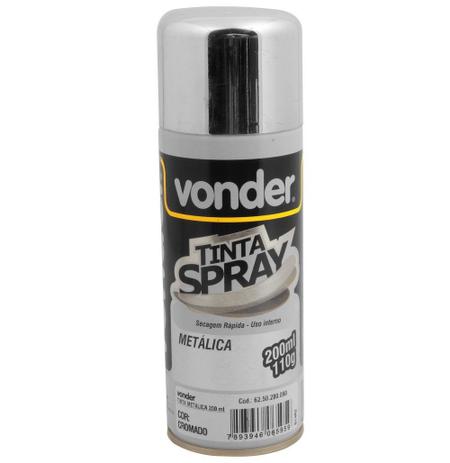 Tinta Spray Cromado Multiuso Tinta Metálica 200ml Vonder Menor preço em Tinta Spray Cromado Multiuso Tinta Metálica 200ml Vonder