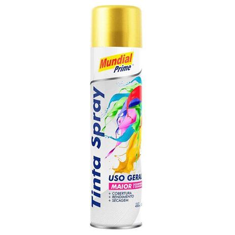 Tinta Spray Dourado Metálico Mundial Menor preço em Tinta Spray Dourado Metálico Mundial