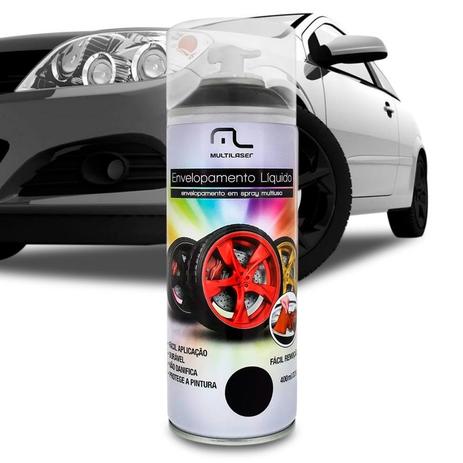 Tinta Spray Envelopamento Liquido Preto Fosco 400 ML - Multilaser Menor preço em Tinta Spray Envelopamento Liquido Preto Fosco 400 ML - Multilaser