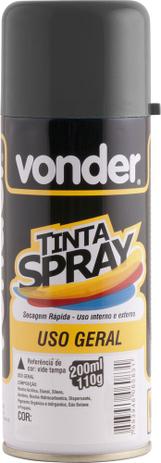Tinta spray grafite 200ml/110g - Vonder Menor preço em Tinta spray grafite 200ml/110g - Vonder
