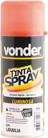 Tinta spray luminosa laranja 200ml/110g - Vonder Menor preço em Tinta spray luminosa laranja 200ml/110g - Vonder
