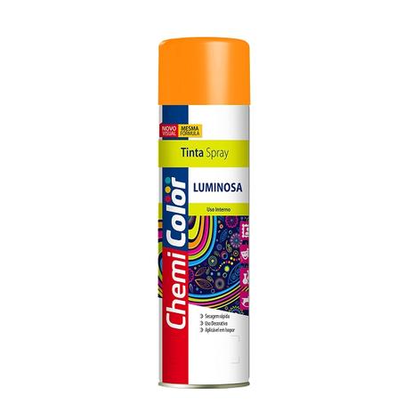 Tinta Spray Luminosa Laranja 400Ml Chemicolor Menor preço em Tinta Spray Luminosa Laranja 400Ml Chemicolor