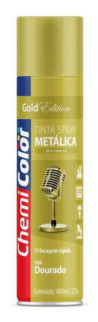 Tinta Spray Metalica Dourada Chemicolor 400 Ml Menor preço em Tinta Spray Metalica Dourada Chemicolor 400 Ml