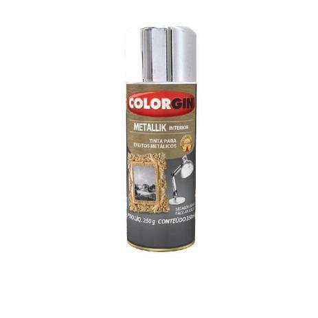 Tinta Spray Metallik Cromado 350ml - Colorgin Menor preço em Tinta Spray Metallik Cromado 350ml - Colorgin