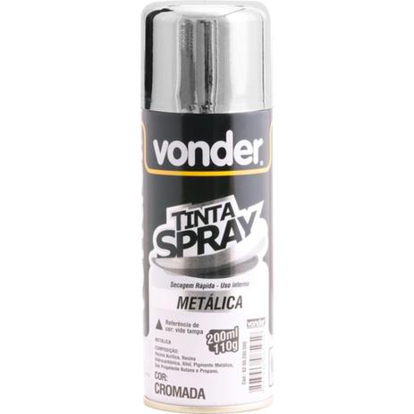 Tinta spray para uso geral metálico cromada 200 ml - Vonder Menor preço em Tinta spray para uso geral metálico cromada 200 ml - Vonder