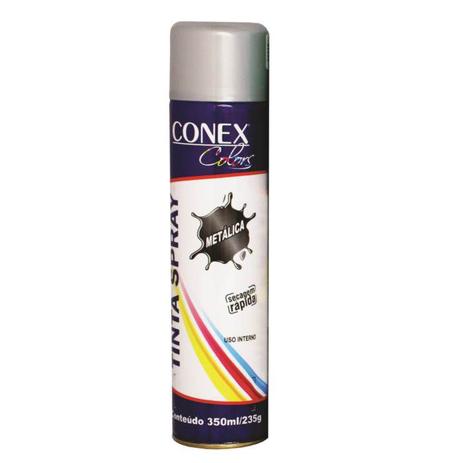 Tinta Spray Prata Metálica 350ml Conex Colors - 6 Unidades Menor preço em Tinta Spray Prata Metálica 350ml Conex Colors - 6 Unidades