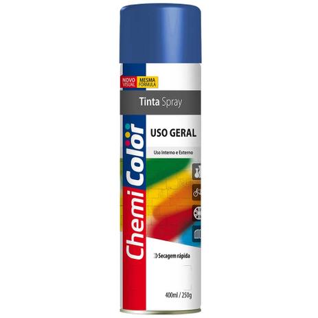 Tinta Spray Uso Geral Azul Escuro 400Ml Chemicolor Menor preço em Tinta Spray Uso Geral Azul Escuro 400Ml Chemicolor