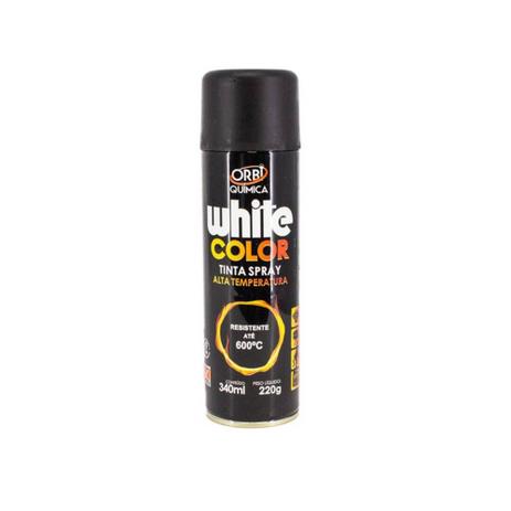Tinta Spray White Color Preto Fosco Alta Temperatura - Orbi quimica Menor preço em Tinta Spray White Color Preto Fosco Alta Temperatura - Orbi quimica